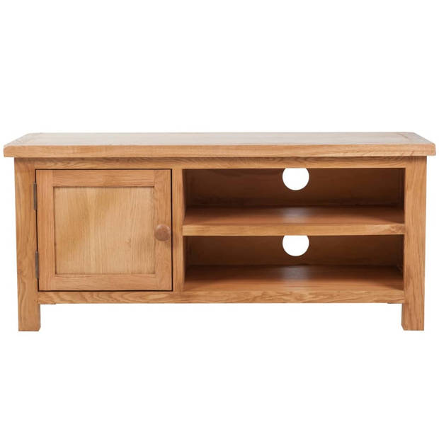 The Living Store Tv-meubel Eiken - Rustieke uitstraling - 103 x 36 x 46 cm - Handig kabelsysteem