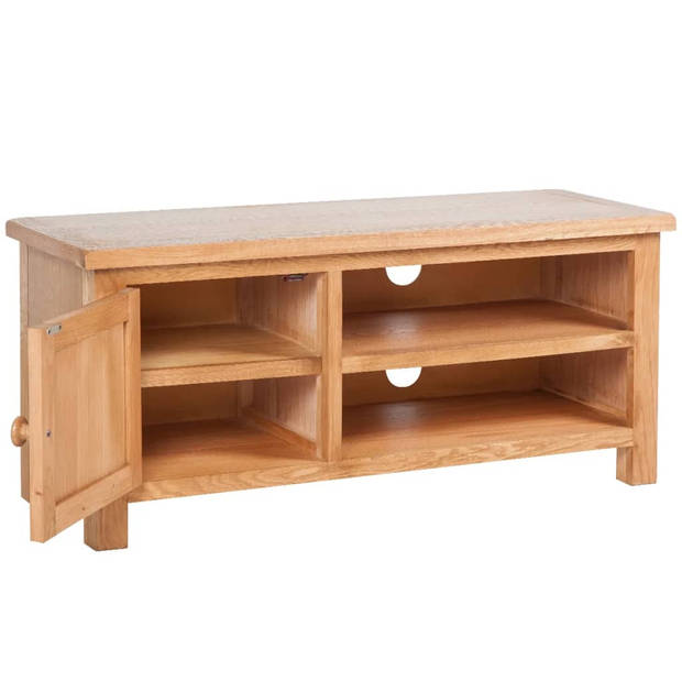 The Living Store Tv-meubel Eiken - Rustieke uitstraling - 103 x 36 x 46 cm - Handig kabelsysteem