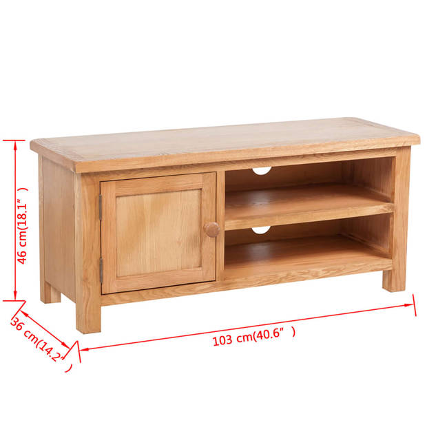 vidaXL Tv-meubel 103x36x46 cm massief eikenhout