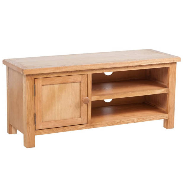 The Living Store Tv-meubel Eiken - Rustieke uitstraling - 103 x 36 x 46 cm - Handig kabelsysteem