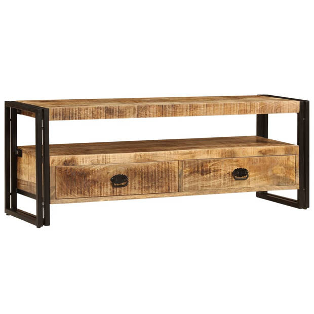 The Living Store Mangohouten TV-meubel - Vintage stijl - 120 x 35 x 45 cm - Met 2 lades