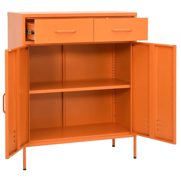 vidaXL Opbergkast 80x35x101,5 cm staal oranje