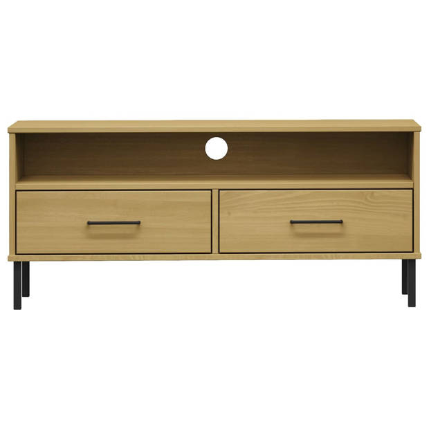 The Living Store OSLO TV-kast - 106 x 40 x 46.5 cm - Massief grenenhout - 2 lades