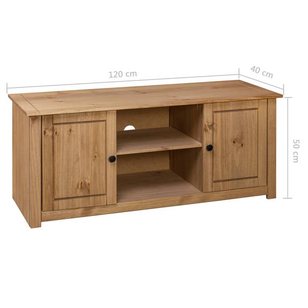 The Living Store Tv-kast Massief Grenenhout - 120x40x50 cm - Natuurlijke Houtkleur