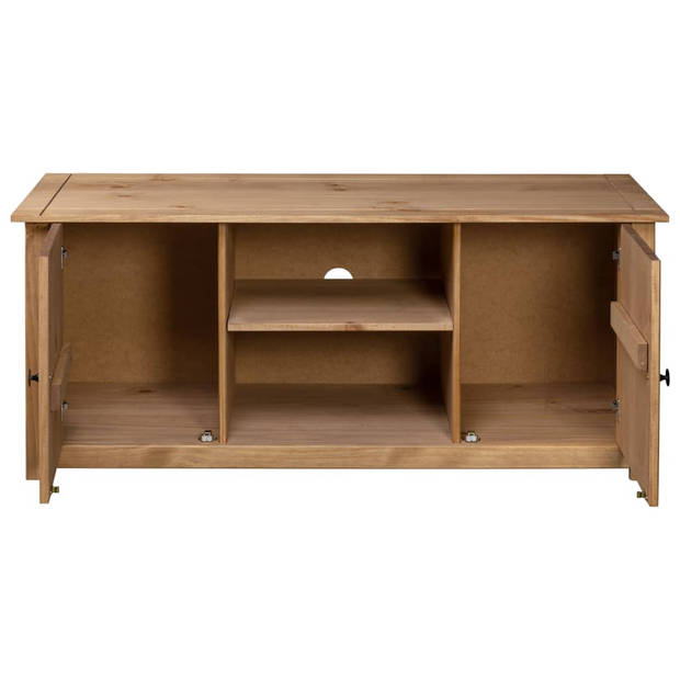 The Living Store Tv-kast Massief Grenenhout - 120x40x50 cm - Natuurlijke Houtkleur