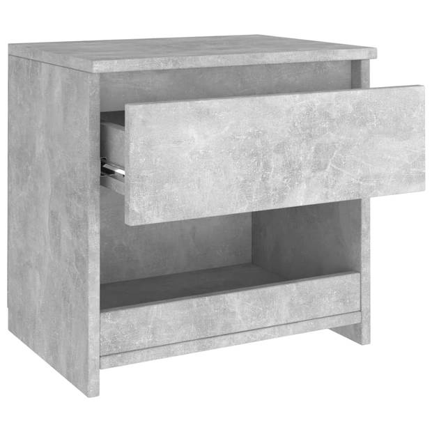 vidaXL Nachtkastje 40x30x39 cm bewerkt hout betongrijs