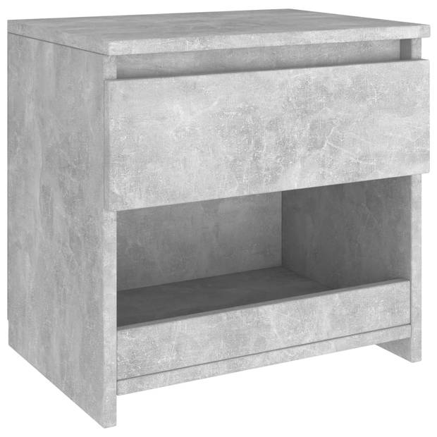 vidaXL Nachtkastjes 2 st 40x30x39 cm bewerkt hout betongrijs