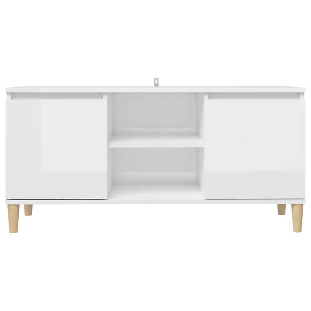 The Living Store Dressoir - Scandinavische charme - 103.5 x 35 x 50 cm - Hoogglans wit