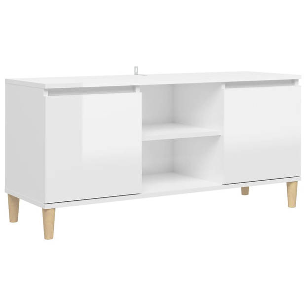 The Living Store Dressoir - Scandinavische charme - 103.5 x 35 x 50 cm - Hoogglans wit