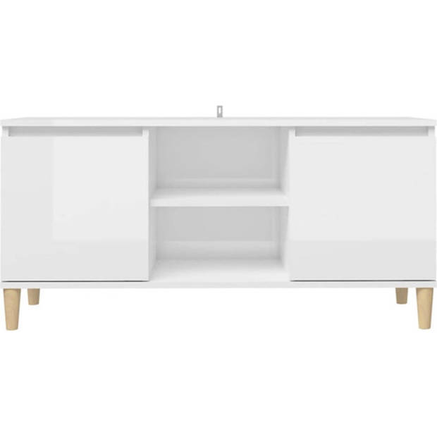 The Living Store Dressoir - Scandinavische charme - 103.5 x 35 x 50 cm - Hoogglans wit