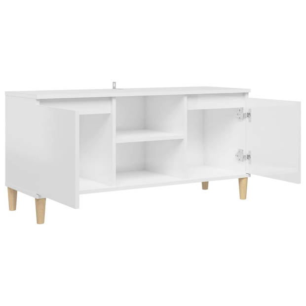 The Living Store Dressoir - Scandinavische charme - 103.5 x 35 x 50 cm - Hoogglans wit