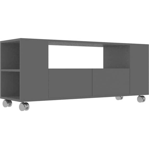 The Living Store tv-meubel klassieke stijl - 120 x 35 x 48 cm - zwart - bewerkt hout