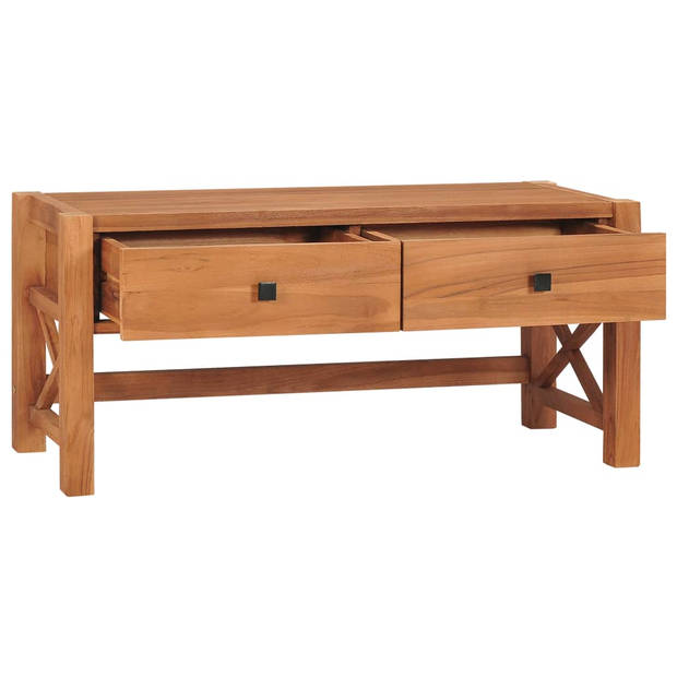 The Living Store Houten TV-meubel - Naturel - 100 x 40 x 45 cm - Gerecycled teakhout