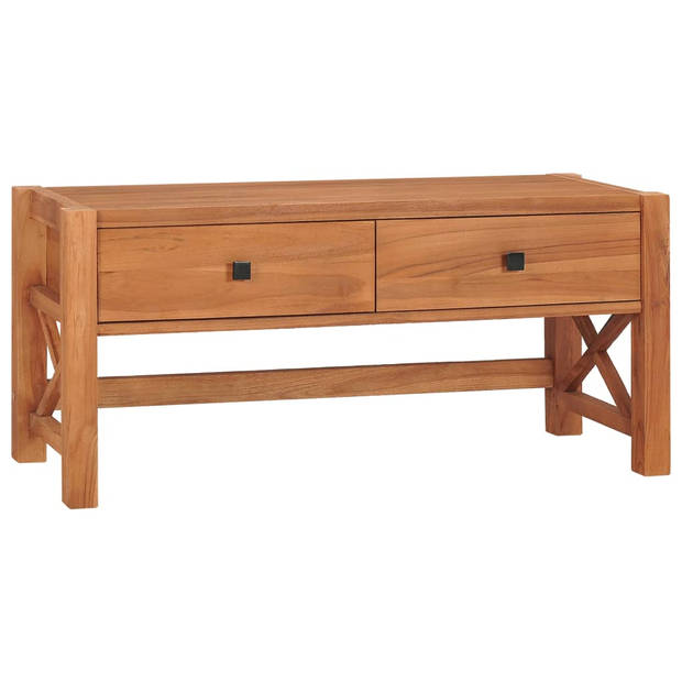 The Living Store Houten TV-meubel - Naturel - 100 x 40 x 45 cm - Gerecycled teakhout