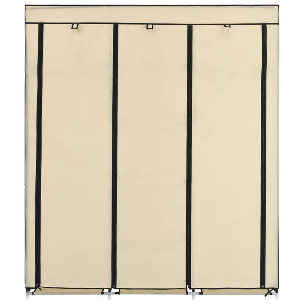 The Living Store Opvouwbare Kast - 150 x 45 x 175 cm - Duurzame nonwoven stof - Crème