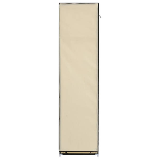 The Living Store Opvouwbare Kast - 150 x 45 x 175 cm - Duurzame nonwoven stof - Crème