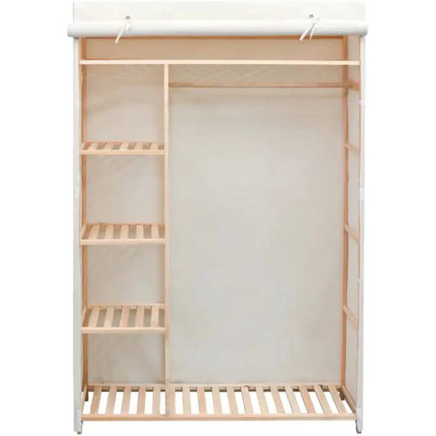 The Living Store Stoffen Kledingkast - 110x40x170 cm - Stof - Grenenhout