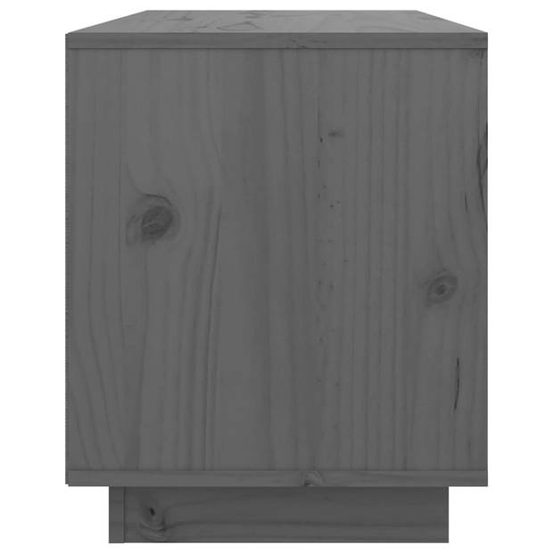 The Living Store TV-meubel Grenenhout - Grijs - 74x35x44cm - Opbergruimte - Weergavefunctie