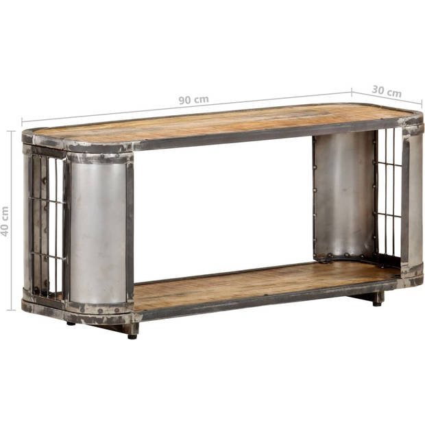 The Living Store TV-meubel Industriële stijl - 90x30x40cm - Massief mangohout
