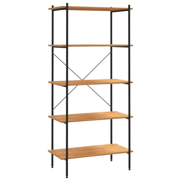 The Living Store Opbergrek - Stalen Constructie - Eiken - 80 x 40 x 163 cm