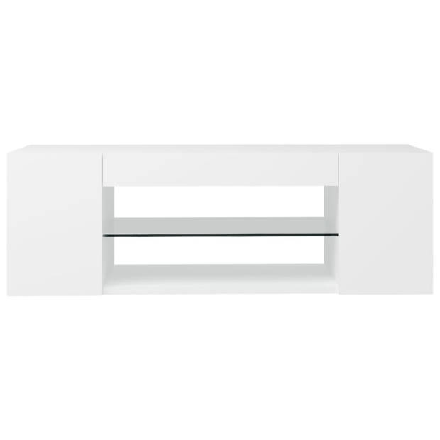 The Living Store TV-meubel Trendy LED-verlichting - Hifi-kast - 90x39x30 cm - Wit