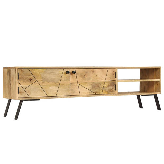 The Living Store TV-meubel - Mangohout - 140 x 30 x 40 cm - Rustieke uitstraling