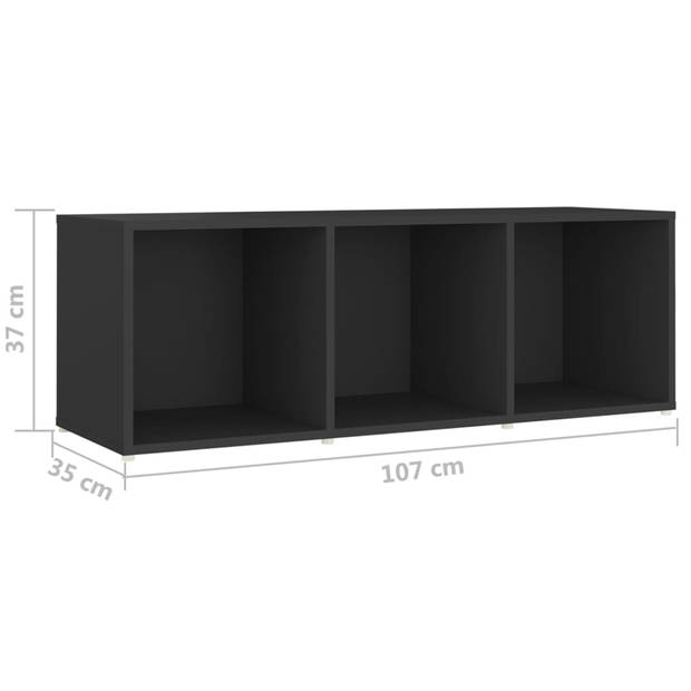 The Living Store Televisiemeubelset - Klassiek - Grijs - Spaanplaat - 2x 72x35x36.5cm - 1x 107x35x37cm
