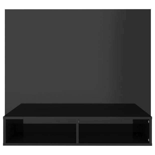 The Living Store TV-wandmeubel - Spaanplaat - 102x23.5x90 cm - Hoogglans zwart