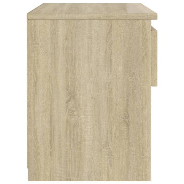 vidaXL Nachtkastje 40x30x39 cm bewerkt hout sonoma eikenkleurig