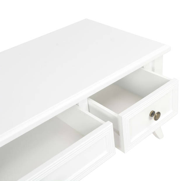 The Living Store Tv-meubel - Franse stijl - MDF en grenenhout - 100 x 35 x 35 cm - Wit