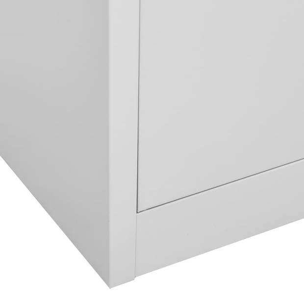 The Living Store Lockerkasten - The Living Store - Opbergkast - 90x45x92.5 cm - Lichtgrijs - Staal