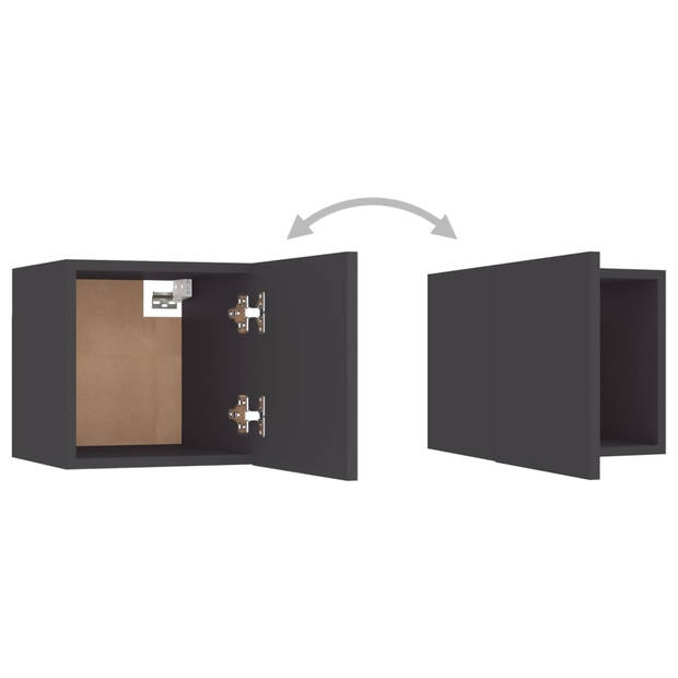 The Living Store Televisiekast Hifi - Grijs - 30.5 x 30 x 30 cm - Bewerkt hout