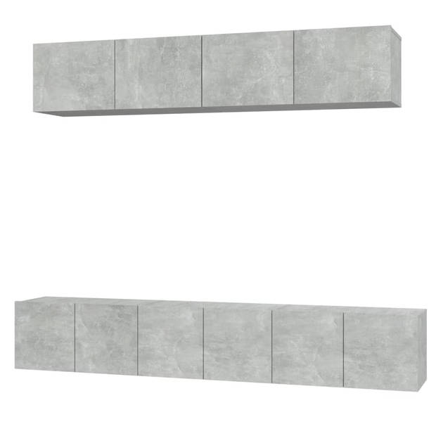 The Living Store Tv-meubelset - betongrijs - 3x 60x30x30 cm - 2x 80x30x30 cm