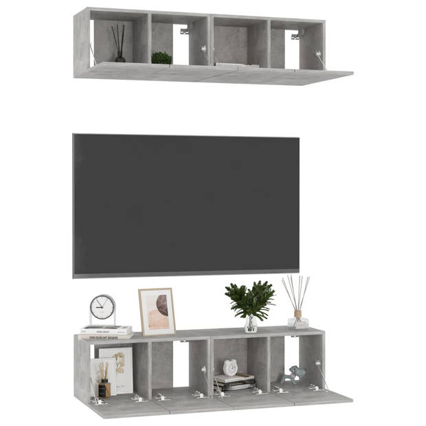 The Living Store Televisiekast - TV-meubel 60 x 30 x 30 cm - betongrijs