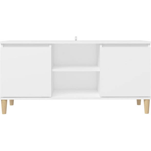 The Living Store Televisiemeubel Scandinavische Charme - 103.5 x 35 x 50 cm - Wit