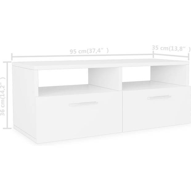 The Living Store TV-meubel - Modern - 95x35x36 cm - matwit