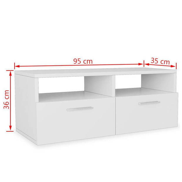 The Living Store TV-meubel - Modern - 95x35x36 cm - matwit