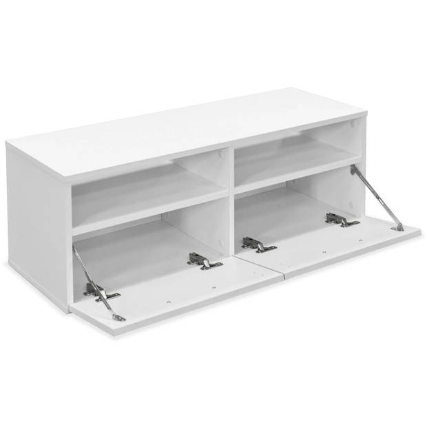 The Living Store Tv-kasten - Spaanplaat - 95 x 35 x 36 cm - Matwit - Set van 2