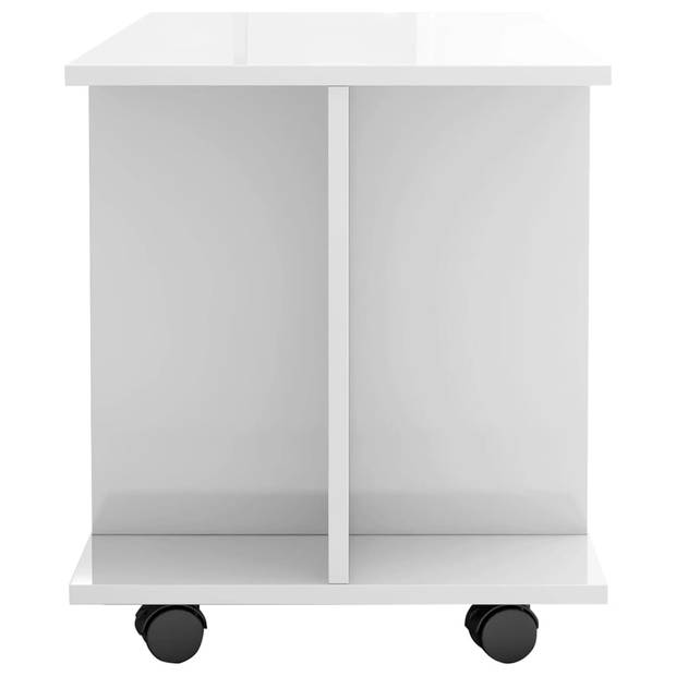 The Living Store TV-meubel - Hoogglans wit - Spaanplaat - 80x40x40 cm - 4 open schappen