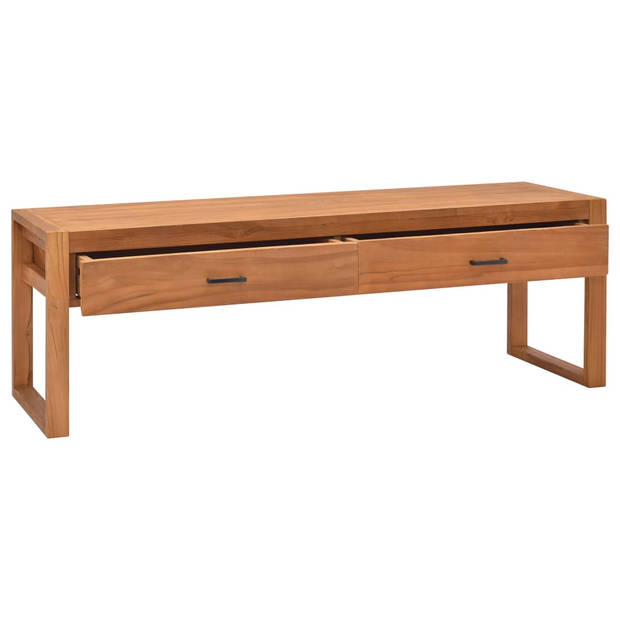 The Living Store TV-meubel Massief Teakhout - 120 x 40 x 45 cm - Met Opbergruimte