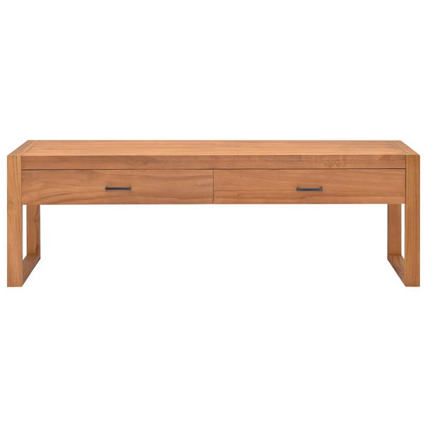 The Living Store TV-meubel Massief Teakhout - 120 x 40 x 45 cm - Met Opbergruimte