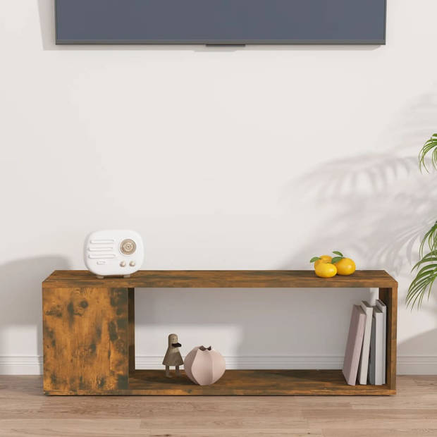 The Living Store tv-meubel - gerookt eiken - afmetingen- 100 x 24 x 32 cm - praktisch materiaal
