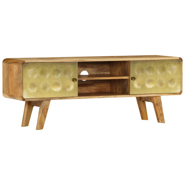 The Living Store Retro Tv-meubel - Hout - 120 x 30 x 45 cm - Gouden opdruk