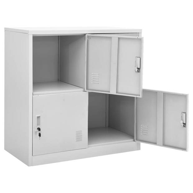 vidaXL Lockerkast 90x45x92,5 cm staal lichtgrijs