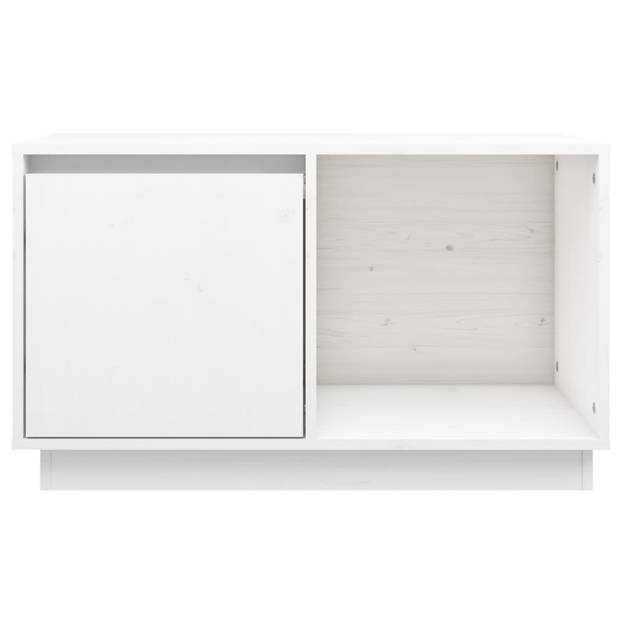 vidaXL Tv-meubel 74x35x44 cm massief grenenhout wit