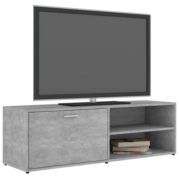 The Living Store TV-kast - Betongrijs - 120 x 34 x 37 cm - met deur en 2 vakken