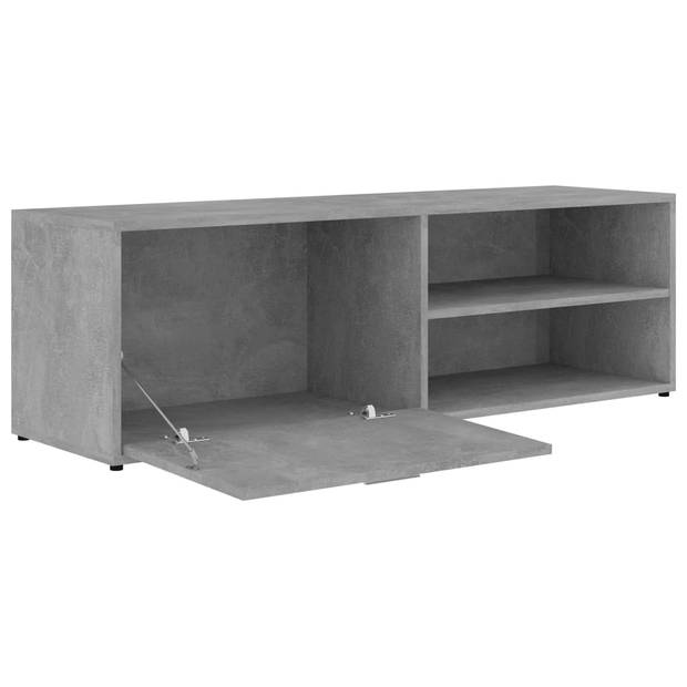 The Living Store TV-kast - Betongrijs - 120 x 34 x 37 cm - met deur en 2 vakken