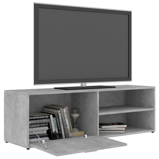 The Living Store TV-kast - Betongrijs - 120 x 34 x 37 cm - met deur en 2 vakken