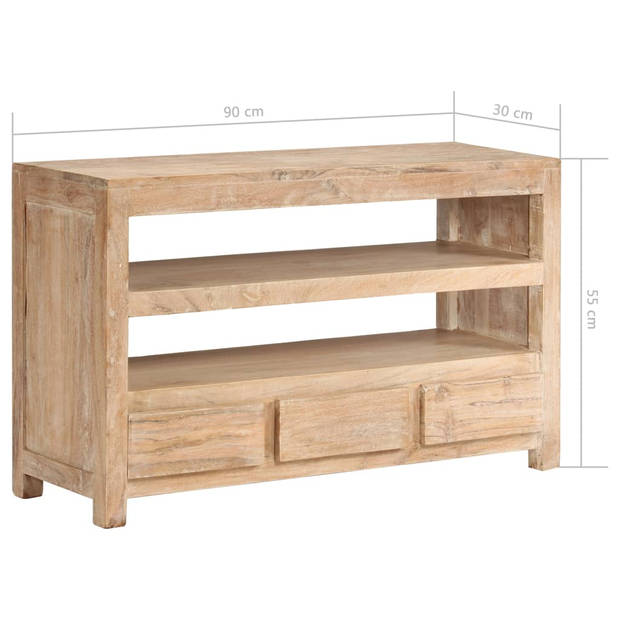 The Living Store Houten TV-meubel - Acaciahout - 90 x 30 x 55 cm - Lichtbruin