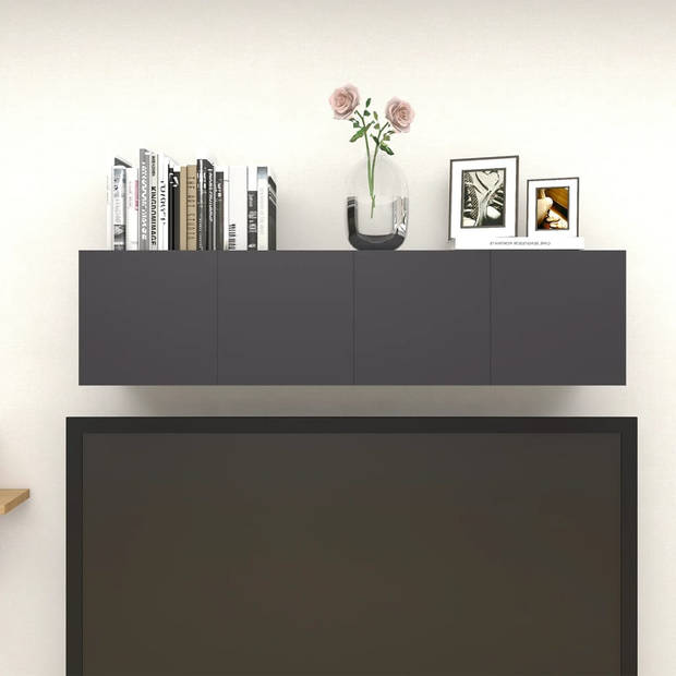 The Living Store Tv-meubel - Grijs - 30.5 x 30 x 30 cm - Bewerkt hout